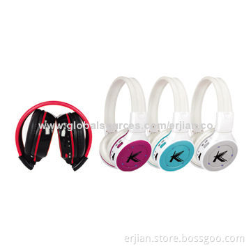 Wireless Earphone, Foldable Adjustable Style, 3.7V Operating Voltagen, Stereo Bluetooth optional